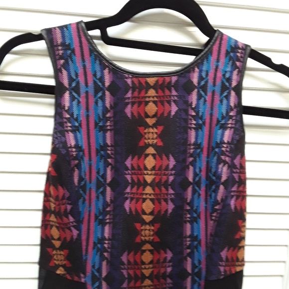 Lush Mini Dress Aztec Mesh See Trough Sides/Back M - Picture 3 of 8